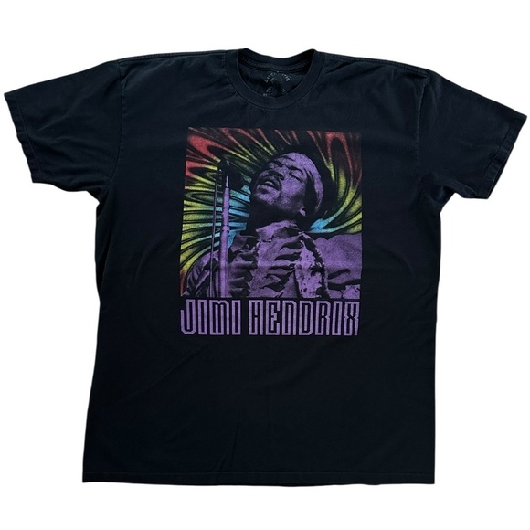 Jimi Hendrix Other - Jimi Hendrix Graphic Band Tee – Psychedelic Print – Black – XL